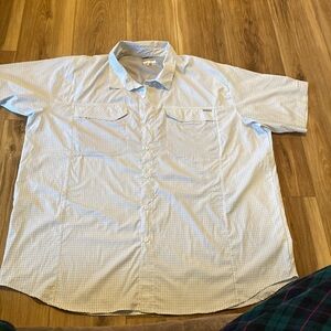 Columbia men’s button-down 2 pocket 3XL short sleeve polyester, shirt, like new